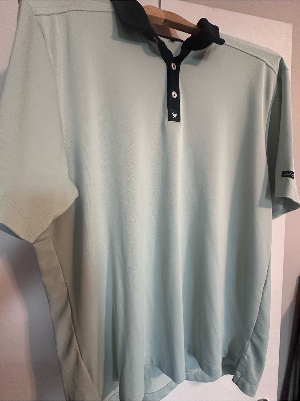 Bad Birdie Mint Green Polo Shirt with Contrast Collar